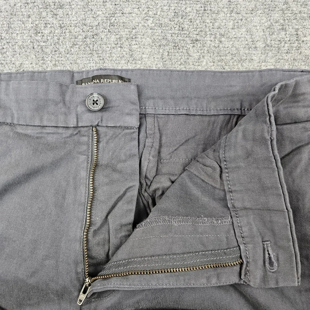 Banana Republic Aiden Slim Fit Chino Pants Men 38x30 Gray Cotton Stretch 1768308